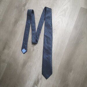 Tino Cosma Men's Made in Italy Blue & Black Pattern 100% Silk Necktie